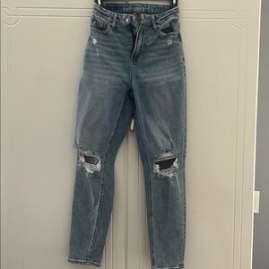 Distressed Blue Jeans